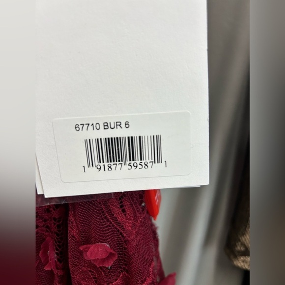 MAC DUGGAL 67710 Floral Applique Ruffled Tiered Sleeveless V Neck Gown - Picture 7 of 7